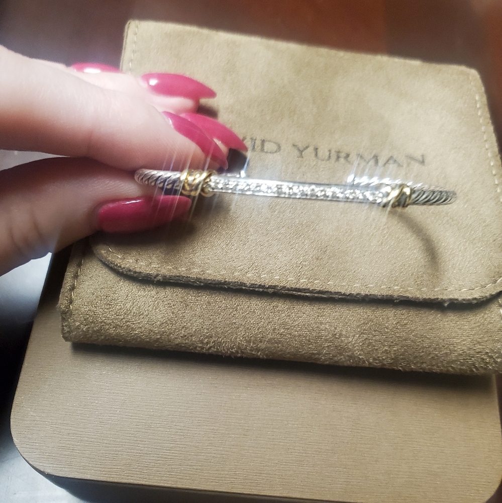 David Yurman Petite Helena Classic Cable Station Bracelet Size Medium